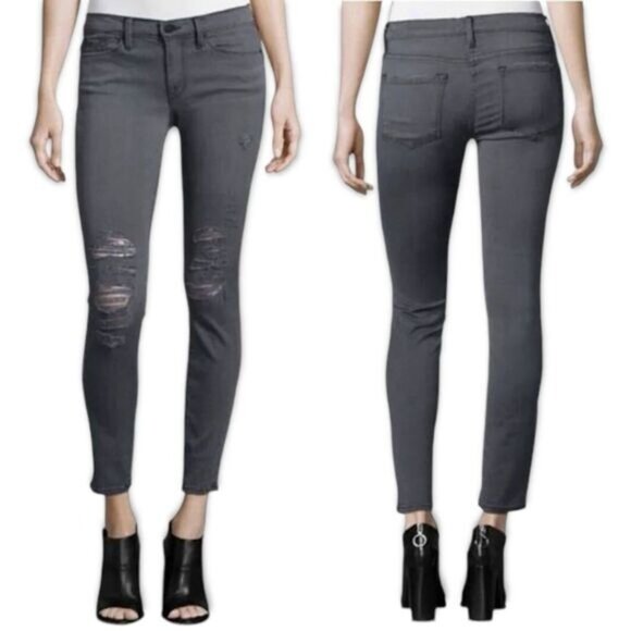 Frame Denim Grey Stretch Skinny Jeans Le Skinny de Jeanne Jegging Women's 27 - Picture 1 of 9